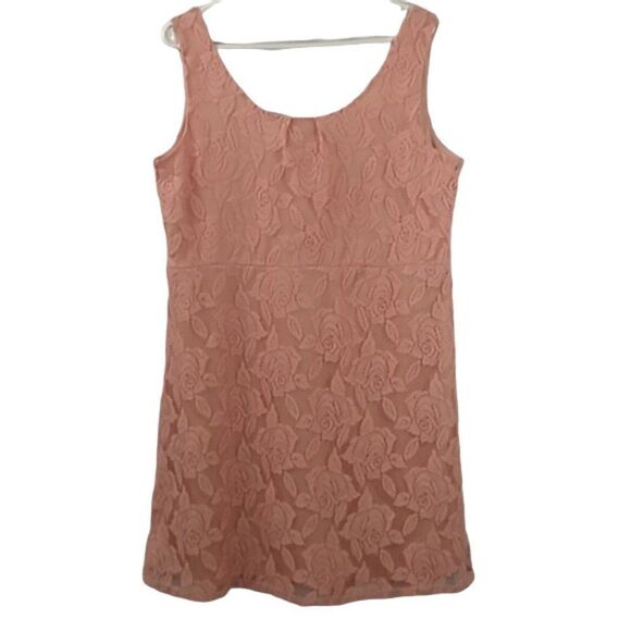 Maurices Women's Peach Lace Sleeveless Scoop Neck Empire Waist Dress XL - Picture 5 of 10